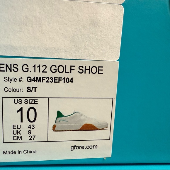 NEW GFore Men G.112 P.U. Leather Snow Green GMF000027-S/T Golf Spikeless